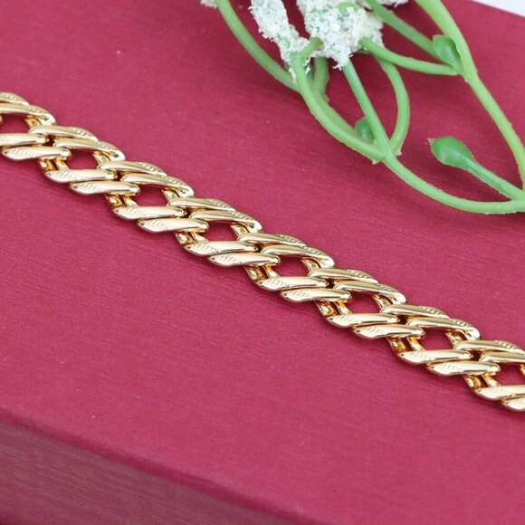 "Elegant Gold Plated Rose Gold Chain Link Bracelet for Women, XPBL1087 - Picture 11 of 12